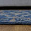 Tapis de couloir bleu bleu fait à la main 100% laine-2067543959