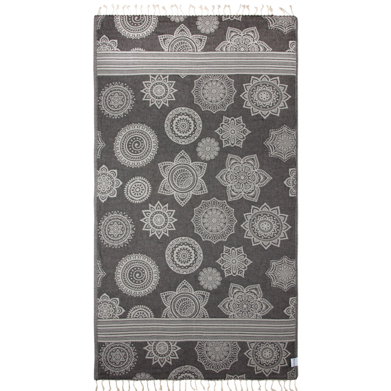 Serviette de bain Atalya Mandala, Noir