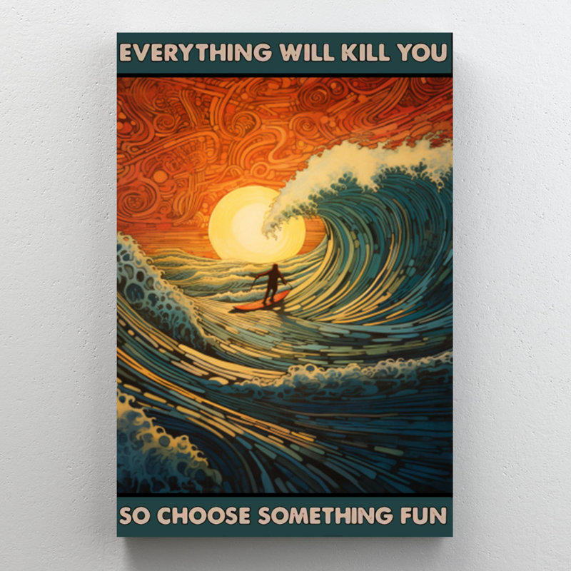 Surfing Quelque chose d'amusant 1, H 36 po x l 24 po x P 1,25 po
