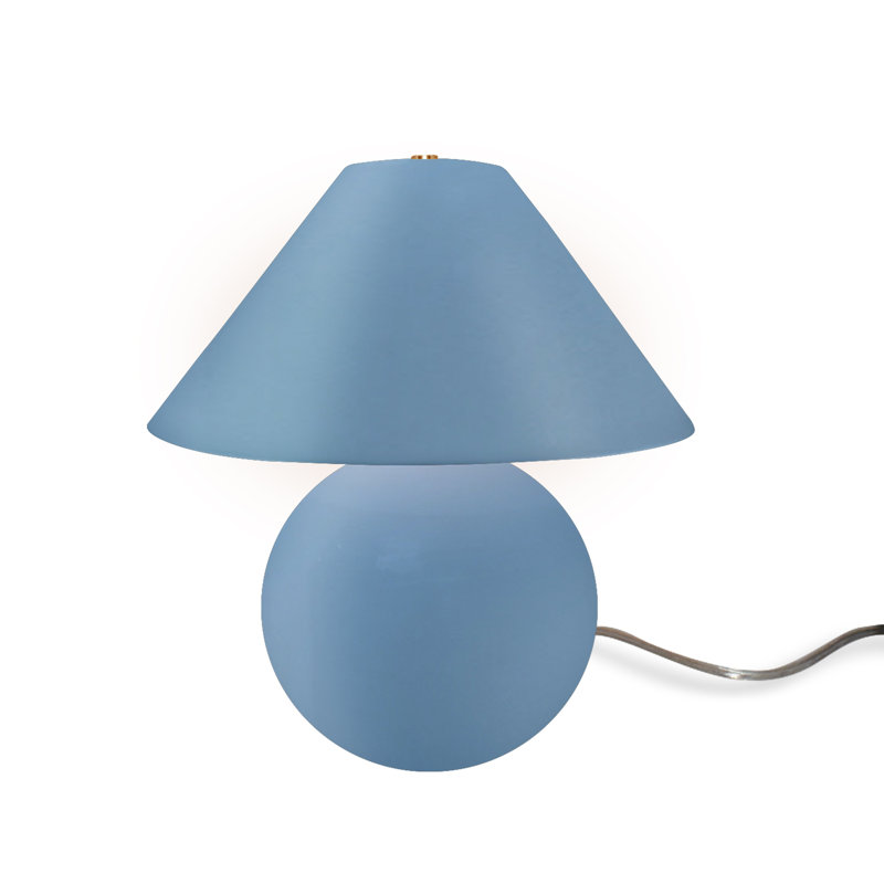 Lampe de table en céramique Caroldine, 16.75" H x 15" W x 15" D, Bleu ciel
