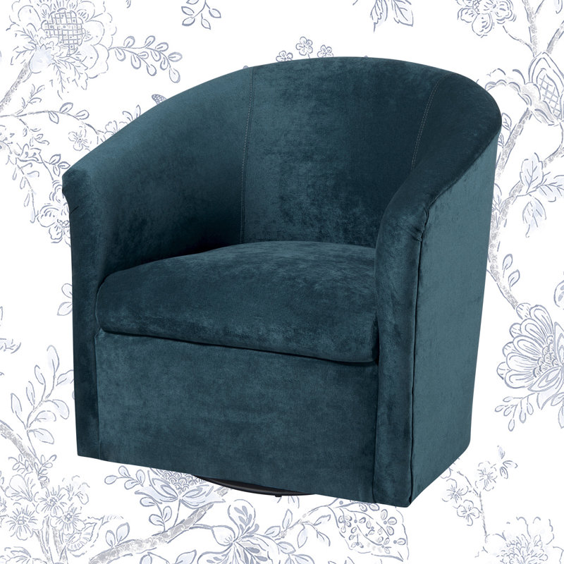 Karcher Upholstered Swivel Armchair, Sand Polyester