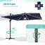 Parasol rectangulaire en porte-à-faux 11,5 pi x 9 pi Clair-1581420201