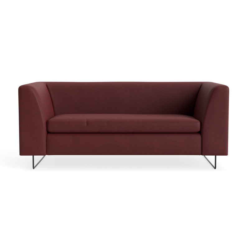 MTO - Canapé Bonnie 72 po avec pieds noirs, Cuir Oxblood