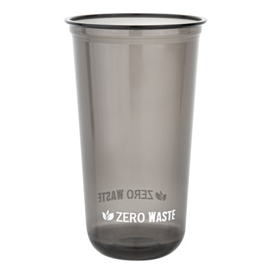 Restaurantware-Zero Waste 24 Ounce Drinking Cups, 100 U-Shape Plastic Cups - Lids Sold Separately, Commercially Compostable, Black PLA Plastic Party Drinking Cup, Rolled Rim, For Cold Beverages