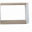 Table de canapé en chêne et blanc ultrabrillant avec tablette inférieure