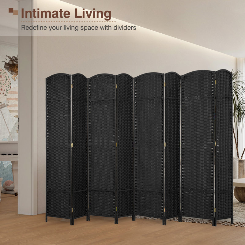 Paravent 8 panneaux, cloison de 5,57 pieds de hauteur, cadre en bois imperméable, écran d'intimité pliant autoportant pour une utilisation intérieure et extérieure, séparateur de pièce portable