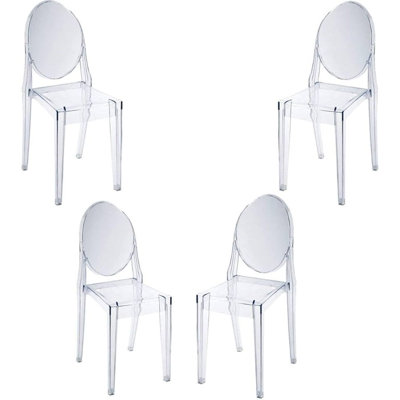 Chaise transparente sans accoudoirs