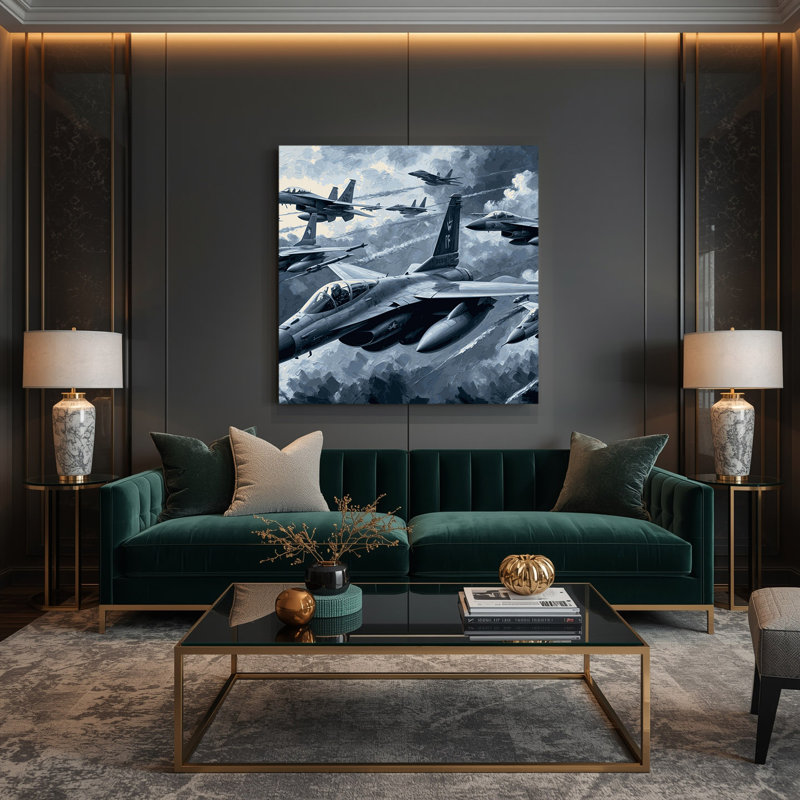Art sur toile bleu, H 32 po x l 32 po