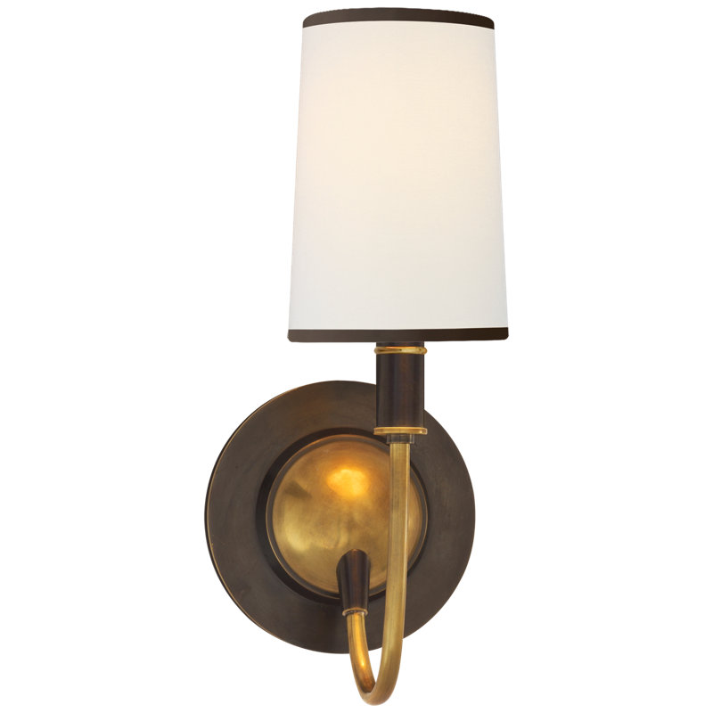 Thomas O'Brien Elkins Sconce, Cream, Antique Nickel/Polished Nickel, Paper