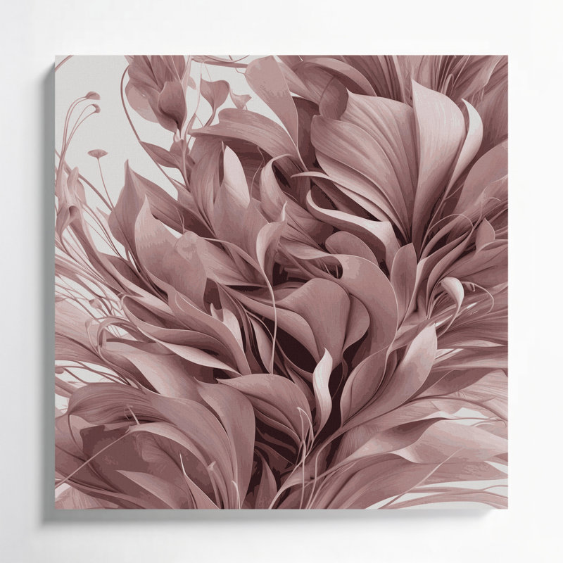 «Abstract Florals 99», art mural sur toile brune, H 16 po x l 16 po