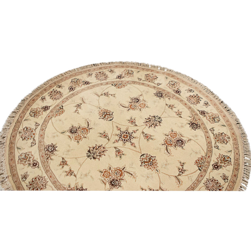 High-Quality Hand-Knotted Ivory Area Rug