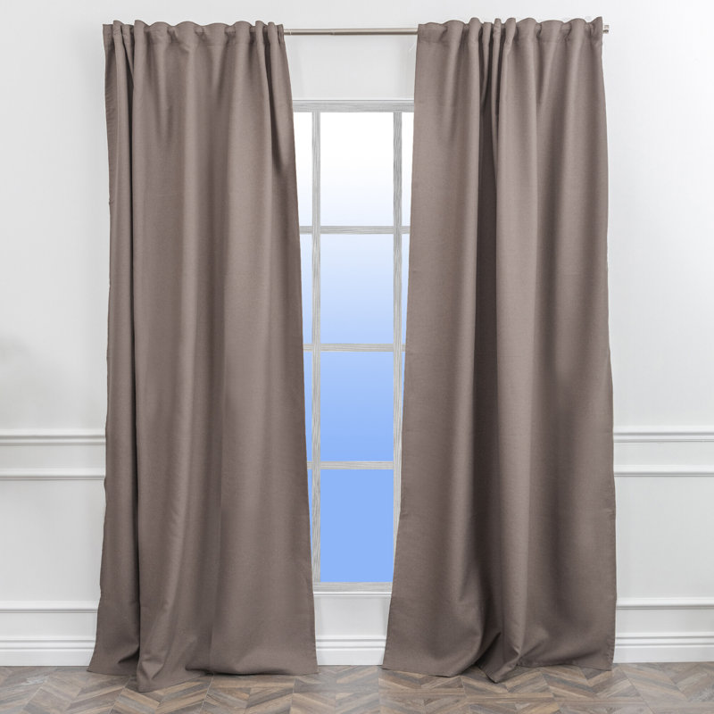 Room Darkening Single Curtain Panel, Taupe, 260cm Width x 425cm Drop
