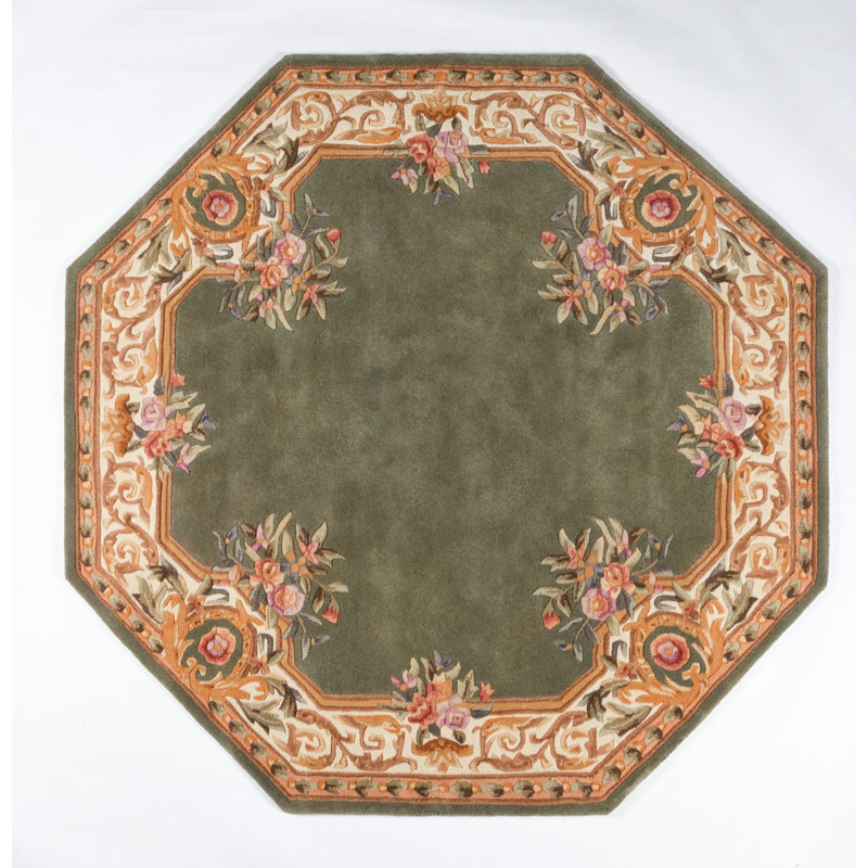 Akili Wool Floral Indoor Rug, Octagon 6'