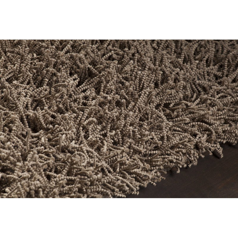 Tapis brun en coton noué à la main Andrewson, 5 pi x 7 pi 6 po