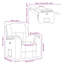  Fauteuil inclinable en polyester gris foncé, métal, contreplaqué, mousse, fibre PP