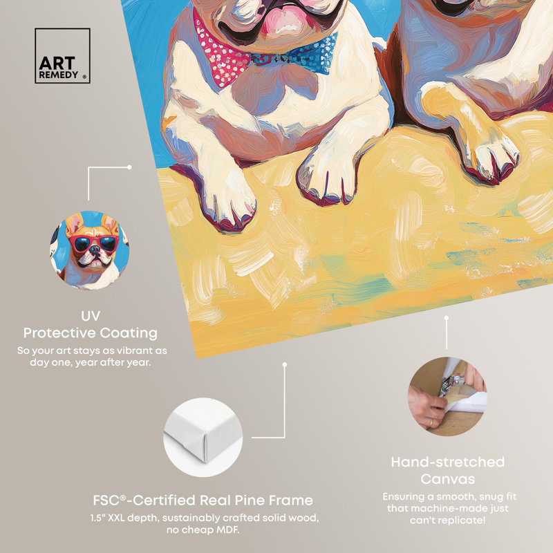 Cool Canine Collective 24" x 24" Wrapped Canvas Pet Art Prints