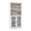Garde-manger 32 po Kaniesha en bois massif avec portes en verre transparent et tablettes réglables-2033314459