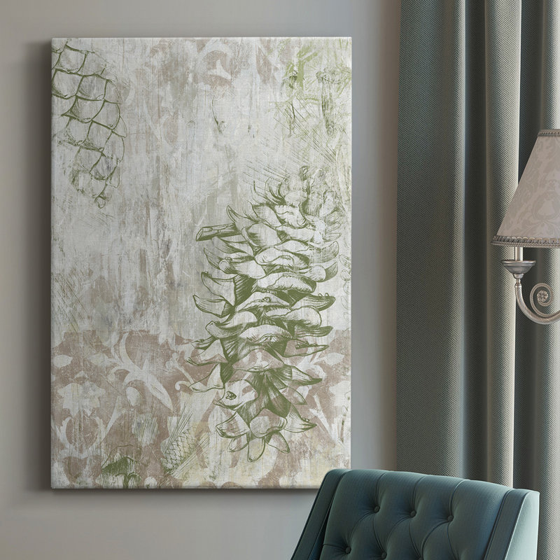Pinecone Fresco II - peinture sur toile tendue, H 60 po x l 40 po x P 1 po