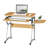 Techni Mobili Compact Computer Desk With Side Shelf And Keyboard Panel, Cherry