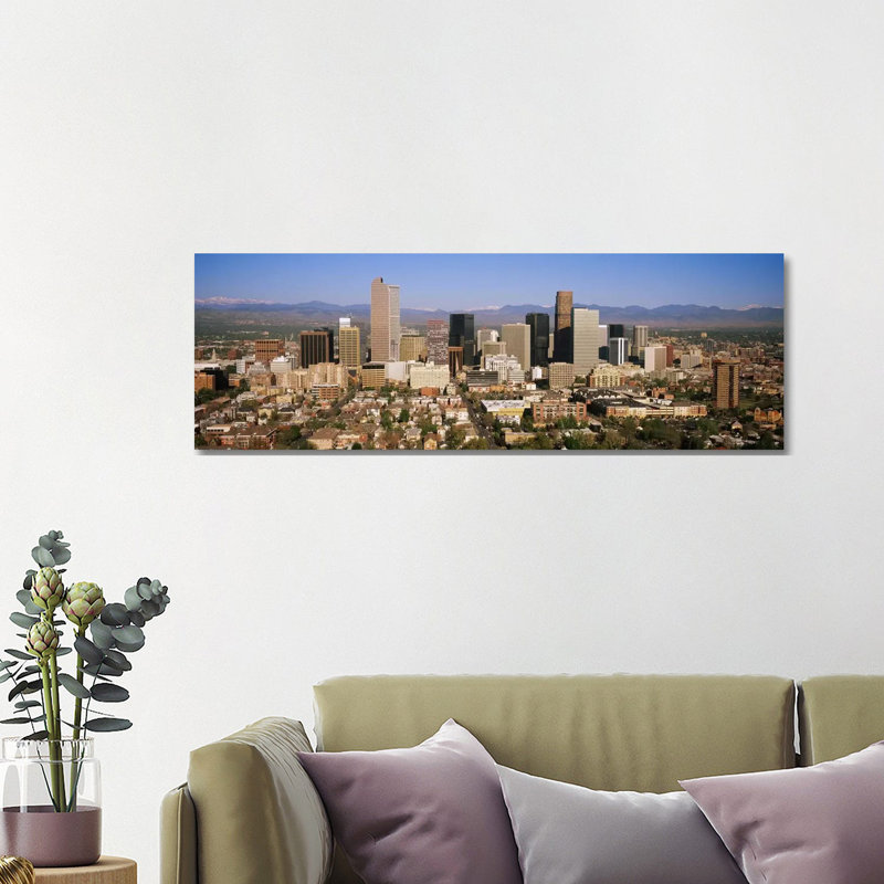 Skyscrapers in a City, Denver, Colorado, USA 1 Piece Wrapped Canvas Panoramic Wall Art, 121.92 cm H x 40.64 cm W x 3.175 cm D