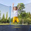 Trampoline avec filet d'enclos de sécurité, tapis de saut robuste et rembourrage pour enfants et adultes, échelle