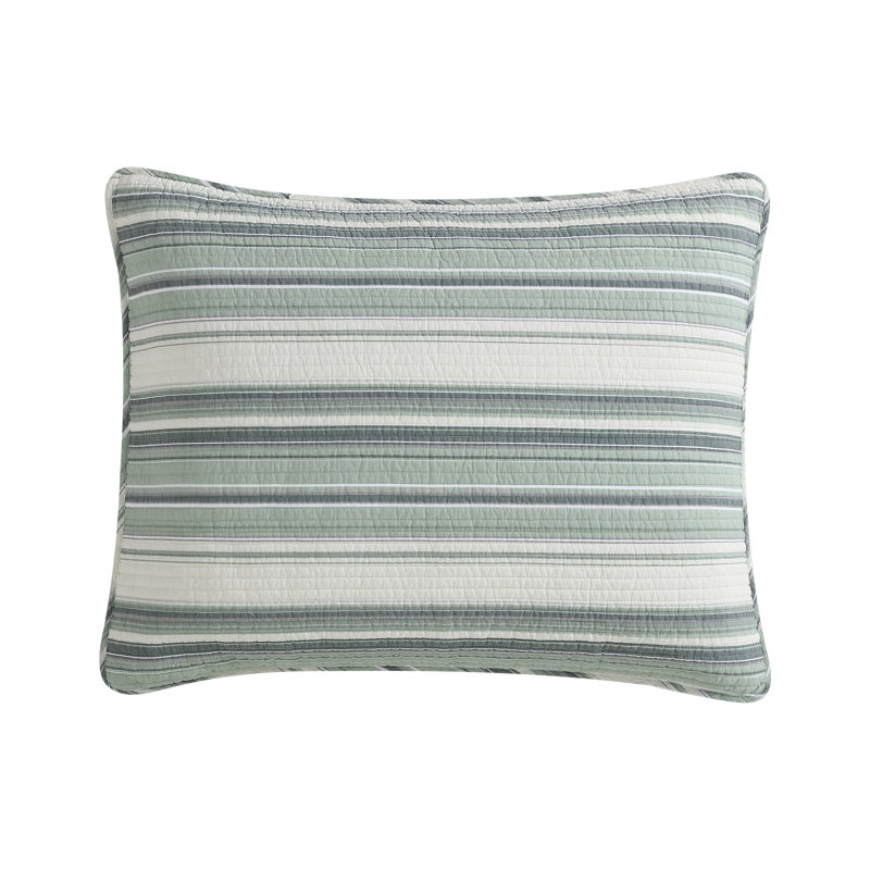 Fresno Green Cotton Reversible Full Quilt Set