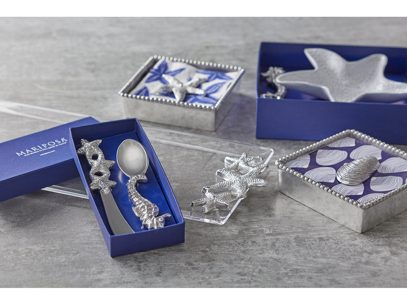 Seaside Starfish Beaded Napkin Box Set