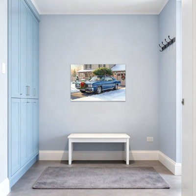 Arbre de Noël voiture bleue