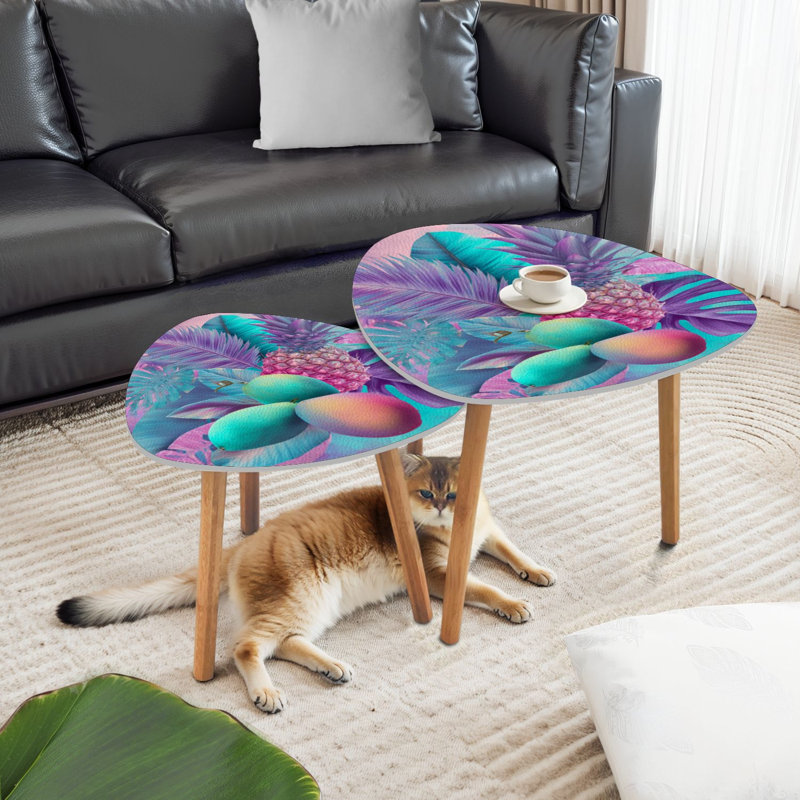 Ensemble de 2 tables basses gigognes Triangle