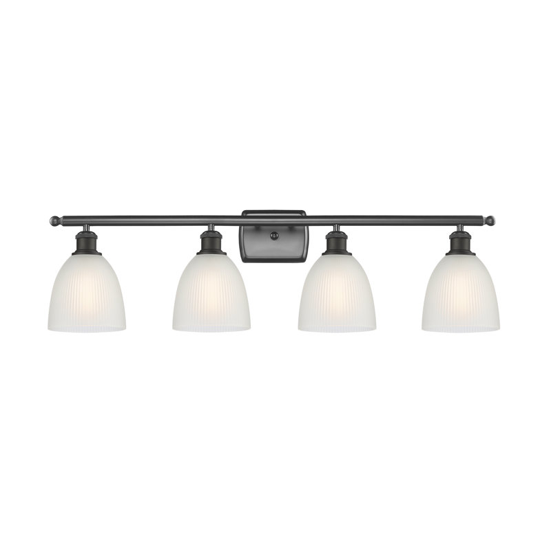 Éclairage de salle de bain à intensité variable 4 lumières Asdsit, Ampoule DEL 6 watts Vinage, Blanc, Bronze huilé