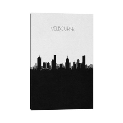 Melbourne, Australia City Skyline by Ayse Deniz Akerman - Wrapped Canvas Print