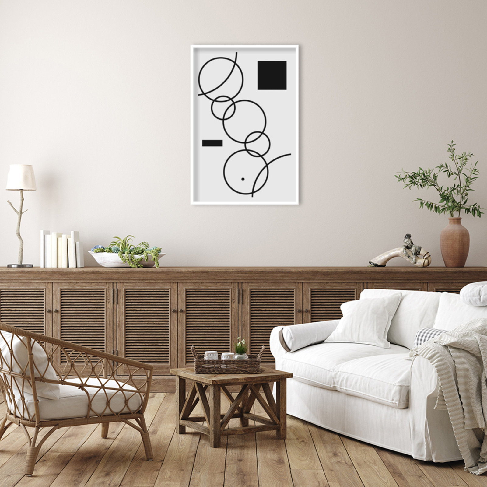 Minimal Shapes No 1 by Jay Stanley, White, 41" H x 28" W x 1" D