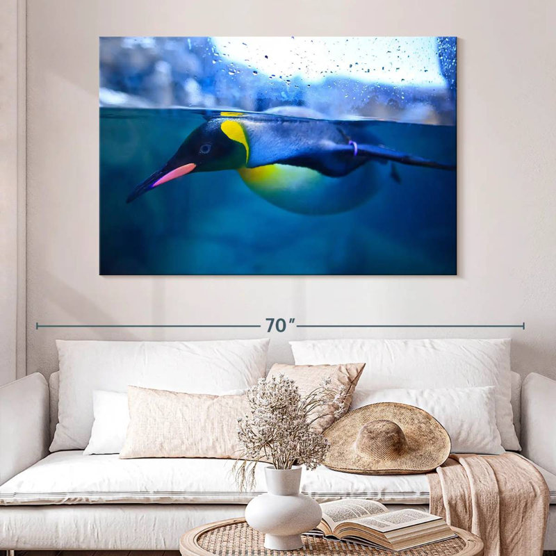 Brampt Penguin Swimming, 34" H x 51" W