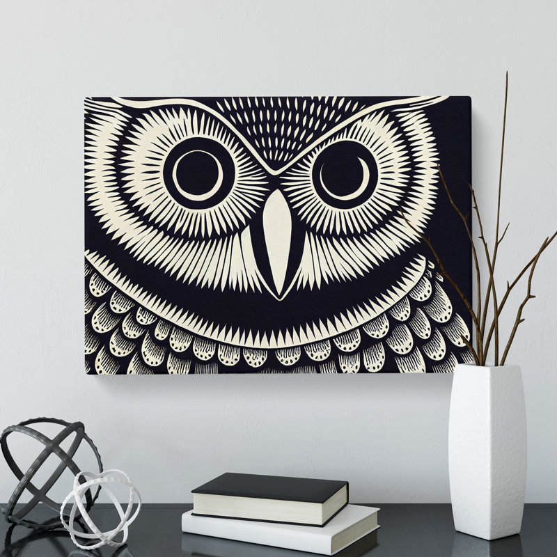 Mind Bending Owl Abstract - Wrapped Canvas, 35cm H x 50cm W x 3cm D