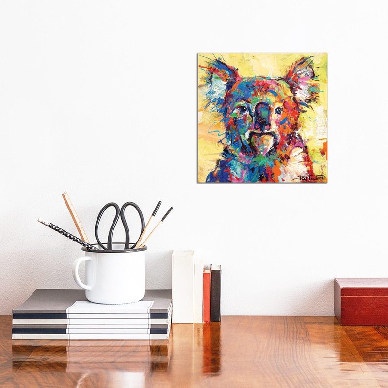 Hello Koala by Jos Coufreur - Wrapped Canvas Painting, 30.48cm H x 30.48cm W x 1.9cm D