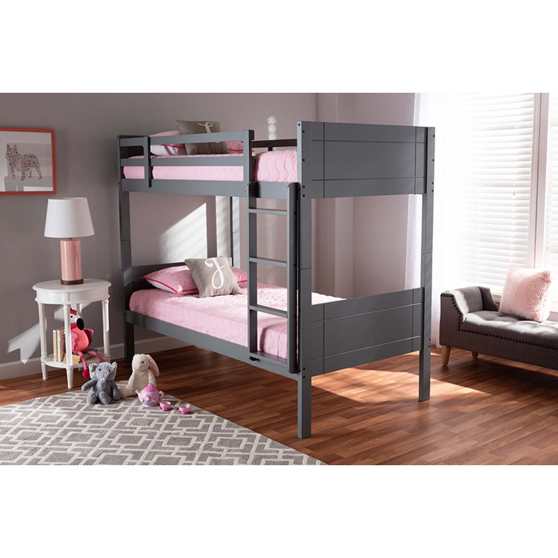 Annelise Kids Twin Bunk Bed, Gray