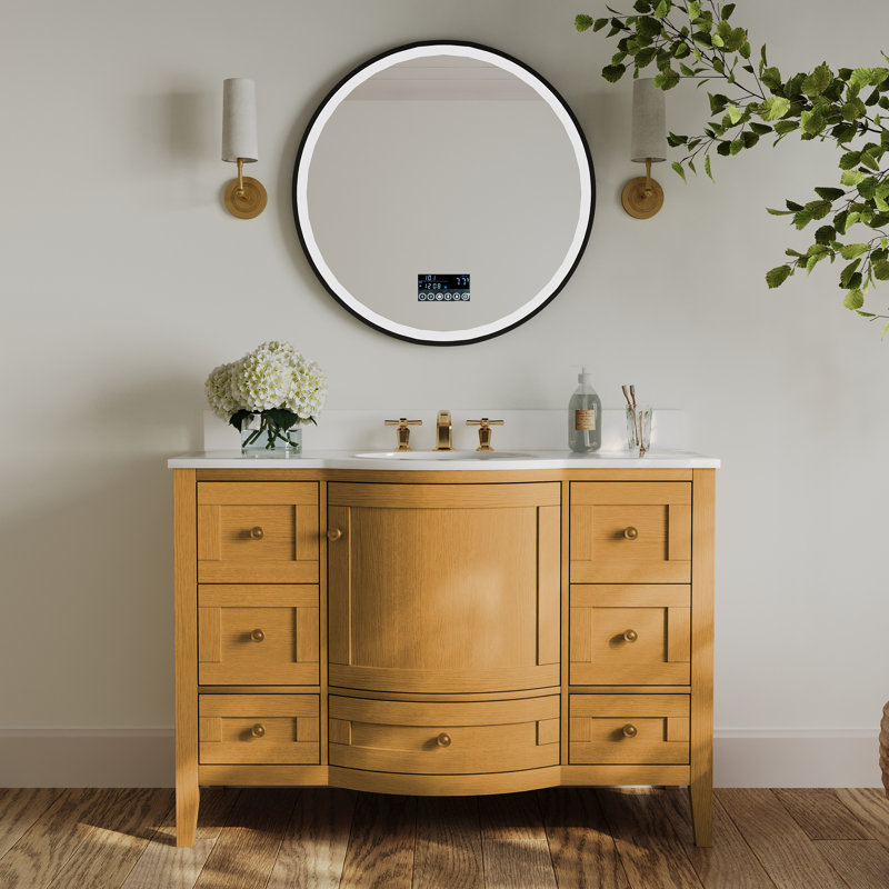 Ensemble de meuble-lavabo simple 48 po Lauren, Doré, Terre de Sienne