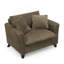 Canapé Lazy, fauteuil confortable pour une personne, avec dossier et coussin de siège moelleux, avec accoudoirs des deux côtés, convenant au salon et à la chambre à coucher - brun-1571192307