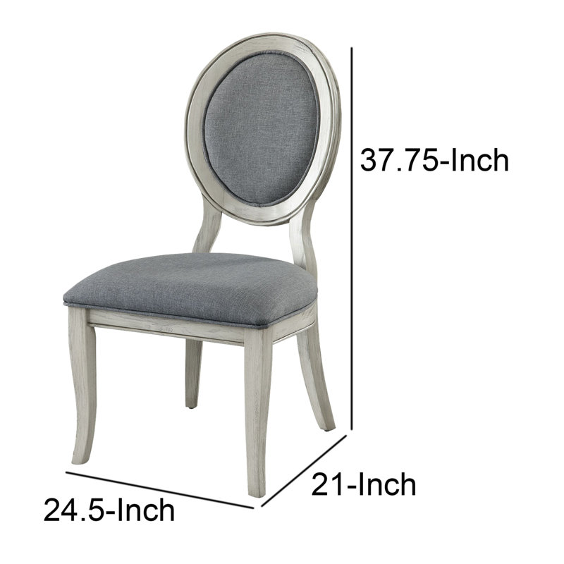 Kristle 19.5'' H Upholstered Side Chair, Dark Gray, White