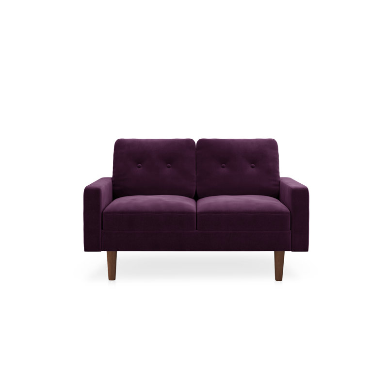 Kwak 58'' Square Arm Loveseat, Purple