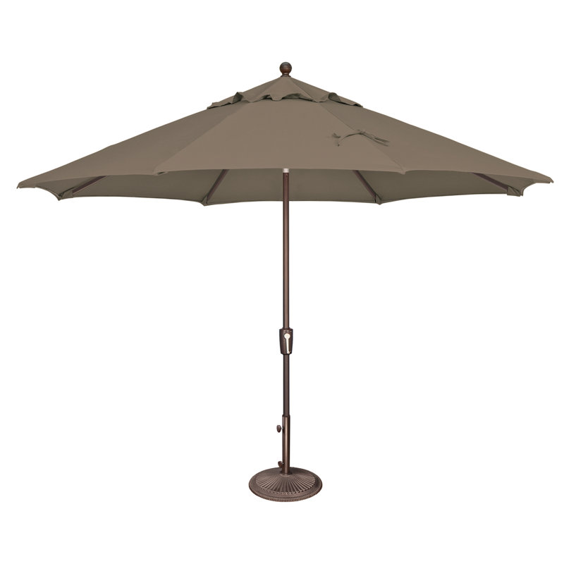 Parasol de marché Laonceston, Toile taupe, Bronze