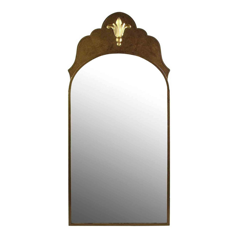 Fleur De Lis Industrial Accent Mirror, 65" H x 30" W, Bronze Brass/Antique French Gold/Clear Mirror