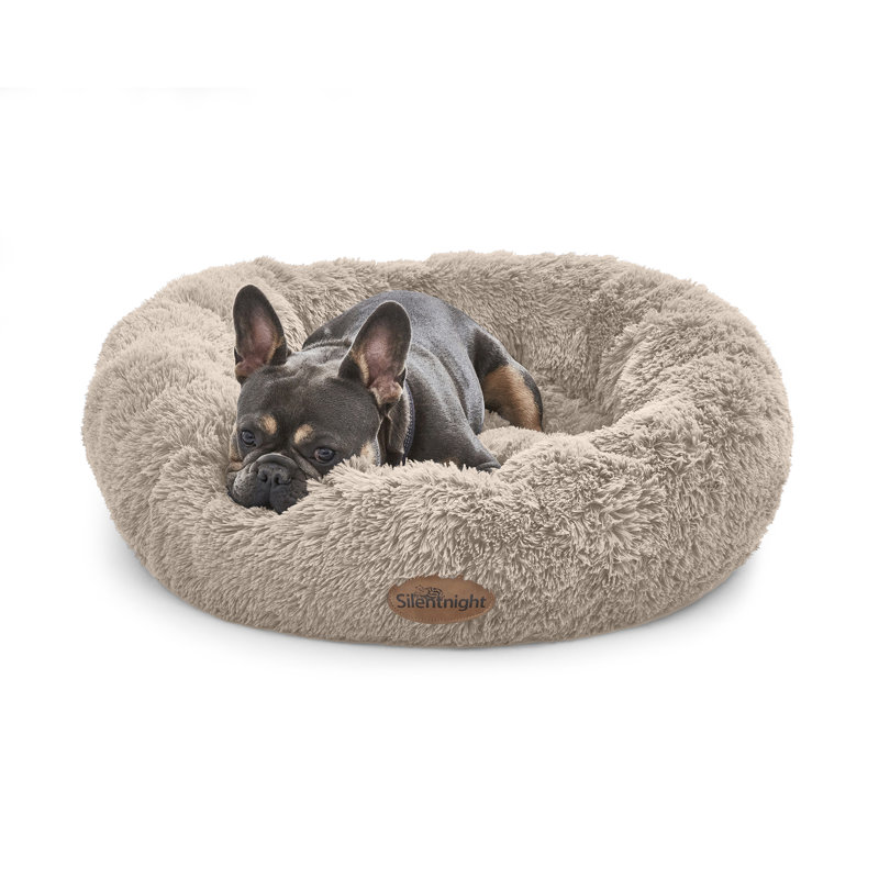 Silentnight Calming Plush Donut Pet Bed, Beige, 14cm H x 60cm W x 60cm D