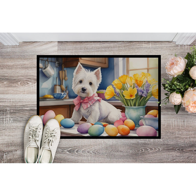 Decorating Easter Westie Doormat, 24" W x 36" L