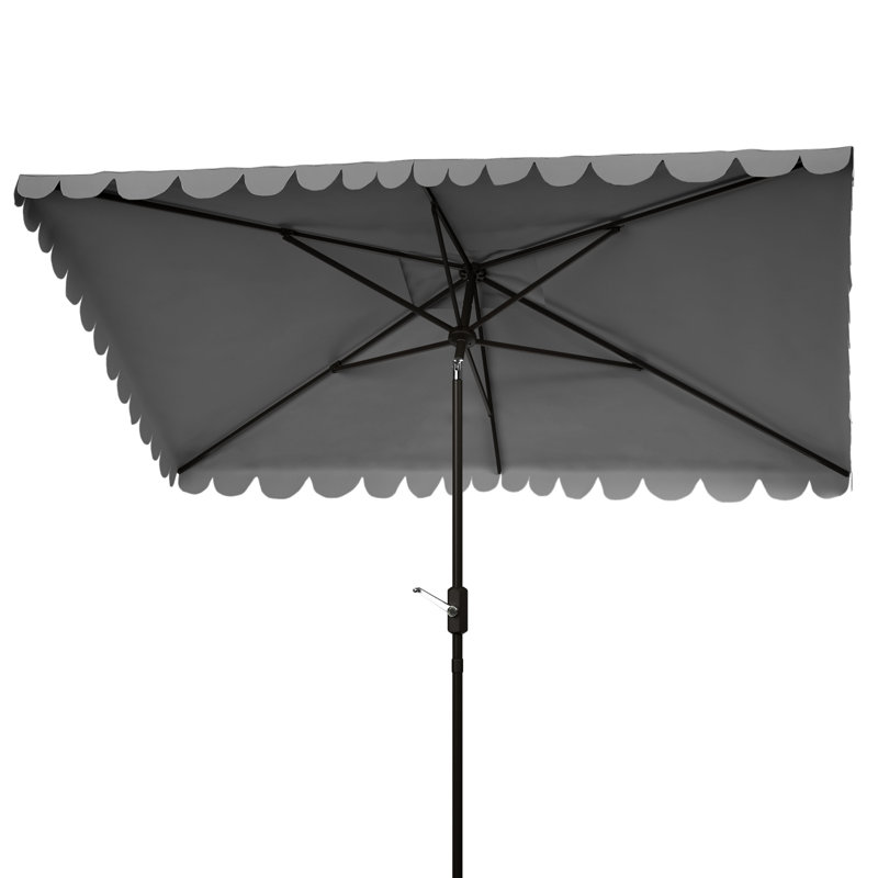 Parasol de marché rectangulaire 118,1 po Teo, Gris / blanc, Noir
