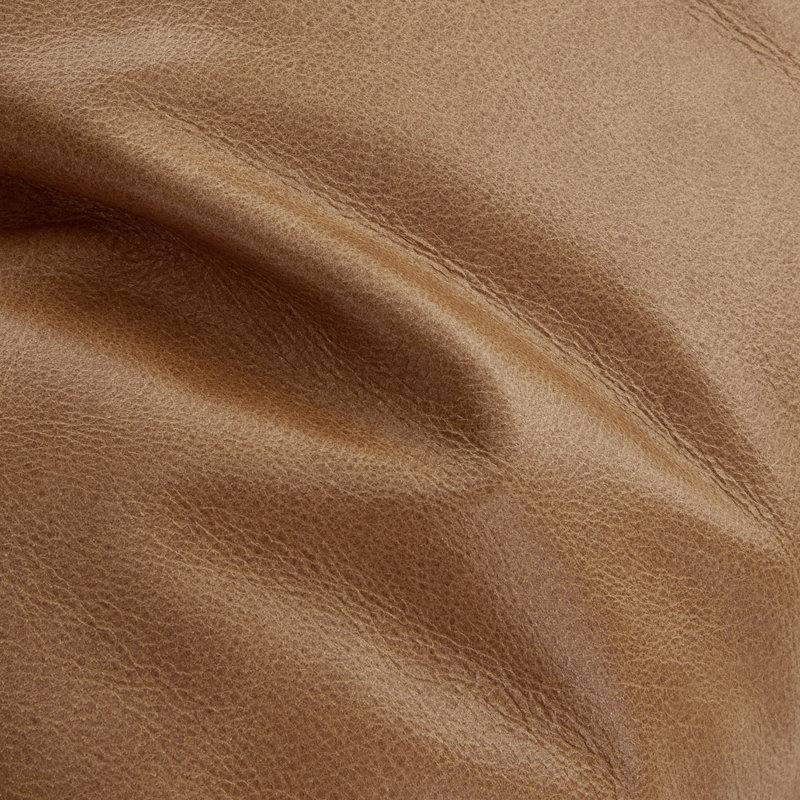 Fauteuil Rae, Cuir véritable brun de Marseille