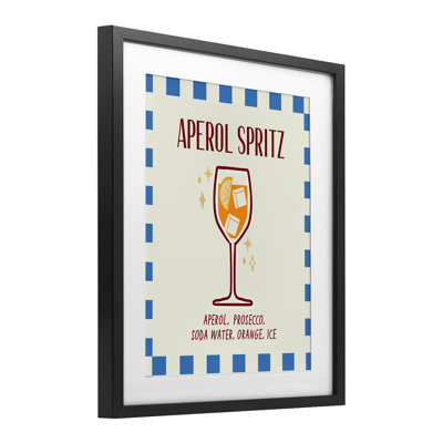 «Retro Fizzy Summer Cocktail», reproduction encadrée sous verre, design par Emily Dumas