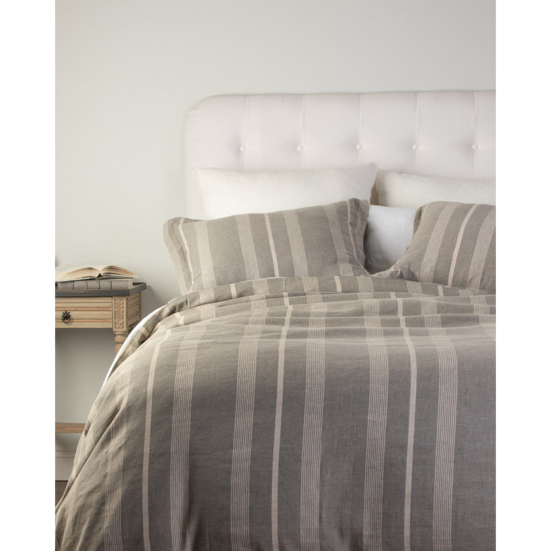 Clemens Linen Duvet Cover Set, King Duvet Cover + 2 Shams