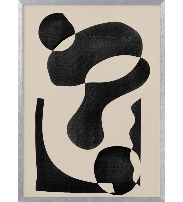 "Motif abstrait", art mural texturé encadré, Argent argent, H 40 po x l 30 po