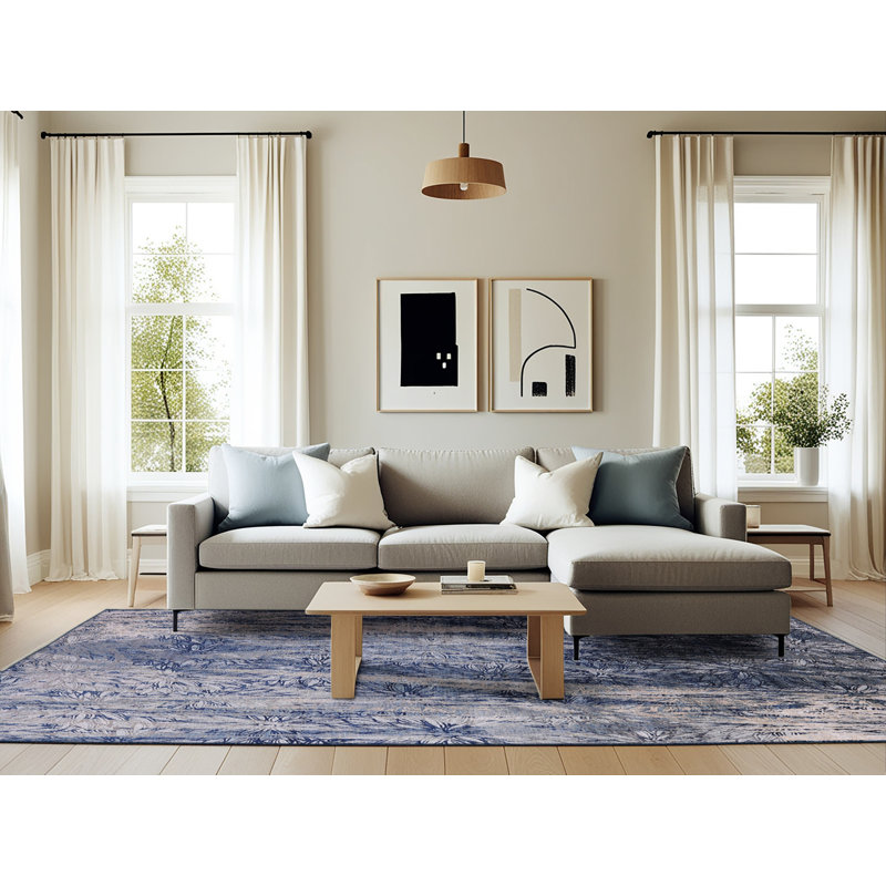Renelso Floral Indoor Rug, Rectangle 6' x 9'
